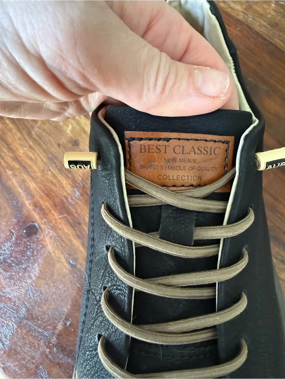 Men's Black Leather Comfort Casual Sneakers York Miller ✨NEW - 11.5